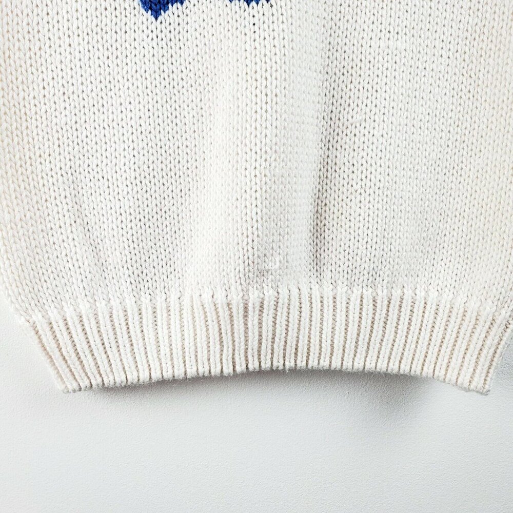 VTG Alfred Dunner Women's White Floral Print Hand Knit Sleeveless Sweater Sz M - Picture 8 of 9